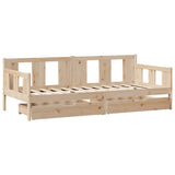 Daybed with Drawers without Mattress 90x190 cm Single Solid Wood 3302112