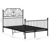 Bed Frame without Mattress Black Metal 120x200 cm 324847