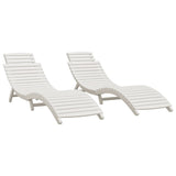 Sun Loungers 2 pcs White 184x55x64 cm Solid Wood Acacia 3155470