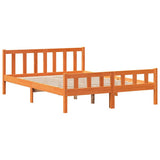 Bookcase Bed without Mattress Wax Brown 150x200 cm King Solid Wood 3322152