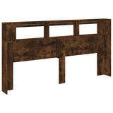 LED Headboard Smoked Oak 200 cm Engineered Wood 837369