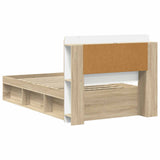 Bed Frame with Storage Sonoma Oak 80 x 200 cm Engineered Wood 3433436