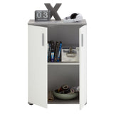 ZNTS FMD Chest Cabinet with 2 Doors White and Grey 428684