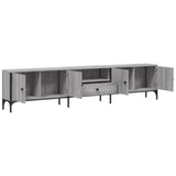 TV Cabinet with Drawer Grey Sonoma 200x25x44 cm Engineered Wood 838991
