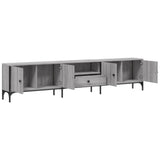 TV Cabinet with Drawer Grey Sonoma 200x25x44 cm Engineered Wood 838991