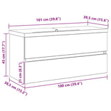 Bathroom Sink Cabinet Black Oak 100 x 39 x 62 cm 3333145