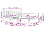 Bed Frame with Headboard Wax Brown 140 x 200 cm 3418141