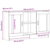 Sideboard Old Wood 120x30.5x70 cm Engineered Wood 856162