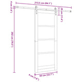 Sliding Door White 83 x 202 cm Solid Pine Wood 3445443