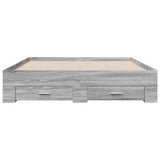 Bed Frame with Drawers without Mattress Grey Sonoma 140x200 cm 3280389
