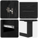 Highboard with Drawer 2 pcs Black Oak Engineered Wood and Glass 3416221