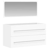 Bathroom Cabinet with Mirror White Engineered Wood 833879