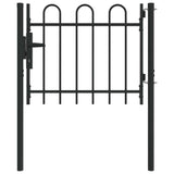 Fence Gate BOXTEL 103 x 124.5 cm Powder-Coated Steel Grey 42008866