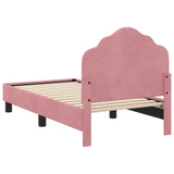 Toddler Bed Frame with Headboard Pink 70 x 140 cm Velvet 42010932