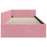 Corner Bed Frame with Headboard Pink 80 cm x 200 cm Velvet 42016064