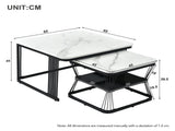 Nest of 2s Square Coffee Coffee Set Nesting Sofa Multi-functional End Side WF308436WAA