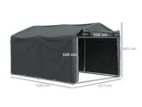 2.2 x 1.6 m Garden Storage Tent, Waterproof Anti-UV Bike Tent with Roll-up Zipper Door, Galvanised T3398P328028