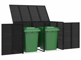 Box Garbage Bin Box 2 pcs Black 130 x 80 x 115 cm Polyethylene 42008242
