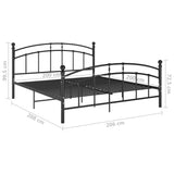Bed Frame without Mattress Black Metal 200x200 cm 324985