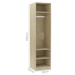 ZNTS Wardrobe Sonoma Oak 50x50x200 cm Engineered Wood 800237