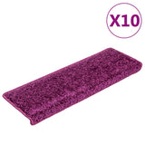 Stair Mats 10 pcs 65x21x4 cm Violet Rectangular Edge 149825