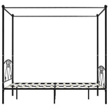 Bed Frame without Mattress with Canopy Black 140x200 cm Metal 284436