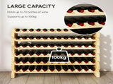 Six-Tier, 72 Bottle Wooden Wine Rack - Natural T3398P344335