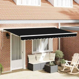 Retractable Awning Black 400 x 200 cm Polyester and Aluminium 3329857