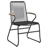 5 Piece Garden Dining Set Black PVC Rattan 3060268