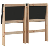 Upholstered Headboard Black 120 cm Solid Pine Wood 879351