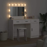 Dressing Table with Mirror Lights 2 pcs White Engineered wood 3334227
