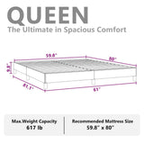 Bed Frame without Mattress Dark Grey 152x203 cm Queen Fabric 346860