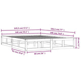 Bed Frame Natural Wood Solid Pine Wood, Plywood Double Durable 820841