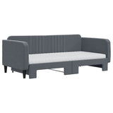 Daybed with Trundle and Mattresses Dark Grey 90x190 cm Velvet 3197156