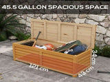 292L Outdoor Storage Box, Wooden Deck Box Garden Storage Container for Balcony, Porch, Poolside, T3398P318721