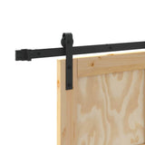 Sliding Door Manual Natural and black 83 x 202 cm 3333308