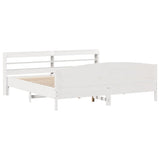 Bed Frame without Mattress White 200x200 cm Solid Wood Pine 3306955