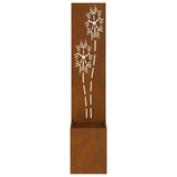 Garden Privacy Screen Rusty 32 x 32 x 150 cm Weathering steel 876370