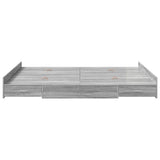 Storage Bed Frame Grey sonoma 140 x 200 cm Engineered wood 3335298