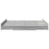 Storage Bed Frame Grey Sonoma 150 x 200 cm Engineered Wood 3335290