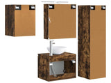 Bathroom Cabinet Set 5 pcs Smoked Oak 50 x 14.5 x 70 cm 3407299