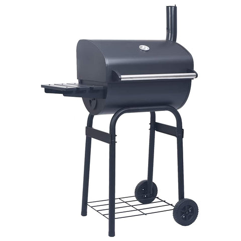 Charcoal BBQ Grill Smoker with Bottom Shelf Black 46649