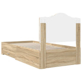 Bed Frame with Headboard Sonoma Oak 70 x 190 cm Engineered Wood 3413668