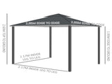 3 x 3 m Garden Gazebo Double Roof Marquee Patio Wedding Party Tent Canopy Shelter with Sidewalls, T3398P323868