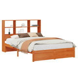 Bed Frame with Storage Headboard Wax Brown 140 x 190 cm 3423798