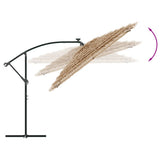 Garden Parasol with with LEDs and Steel Pole Brown 290x290x238 cm 4005088
