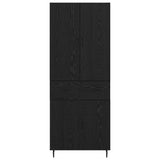 Highboard with Drawer 2 pcs Black oak Engineered Wood and Glass 3416202