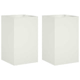Garden Planter 2 pcs White 30 x 30 x 40 cm Cold-rolled Steel 8005333