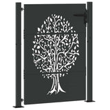Garden Gate with Lock Black 110 x 155 cm Powder-coated steel 42015886