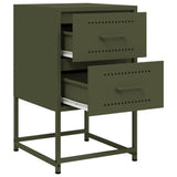 ZNTS Bedside Cabinets 2 pcs Olive Green 36x39x60.5 cm Steel 846467